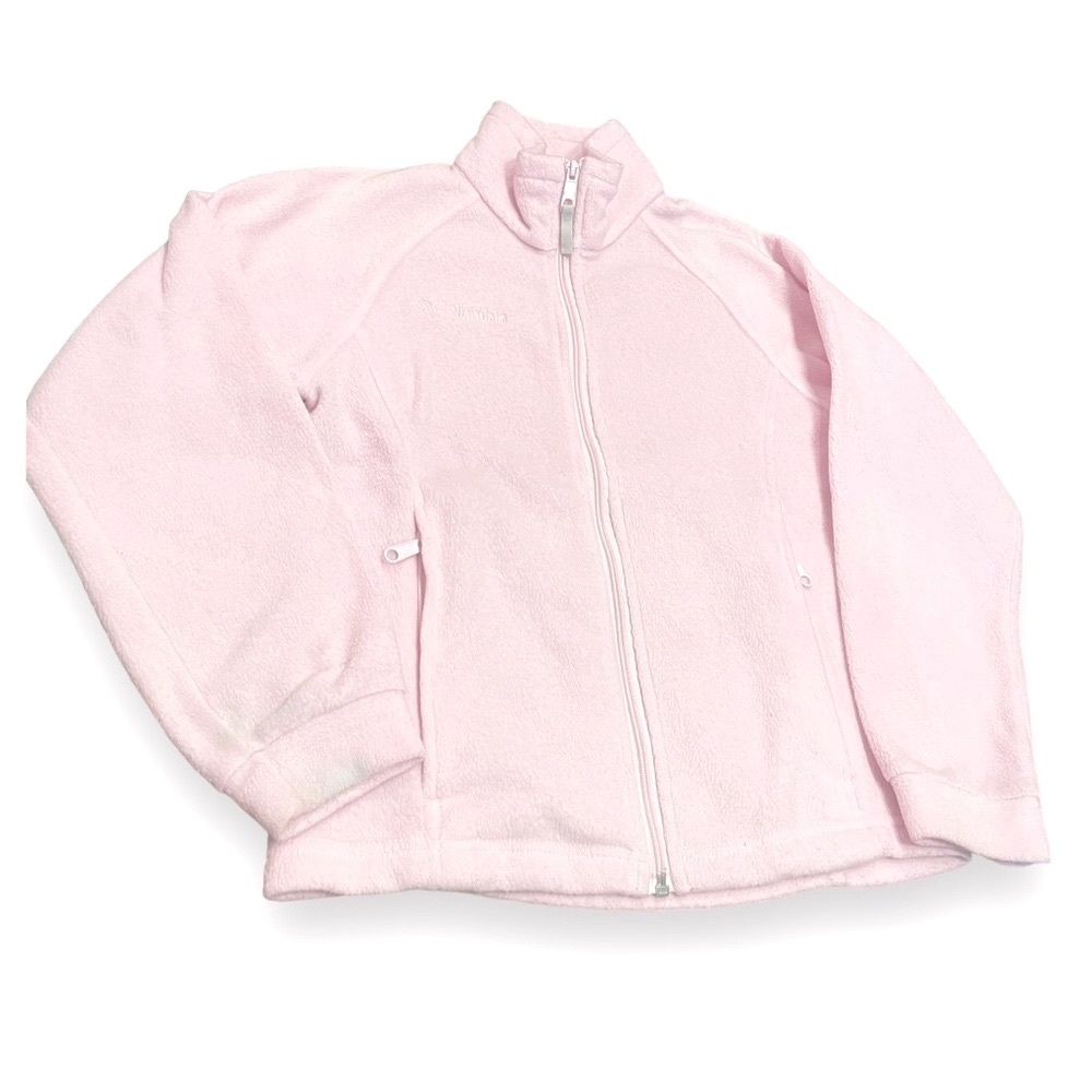 Columbia Medium Girls 10/12 Fleece Zip Up Pink Fleece Jacket  Sweater